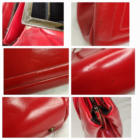 50s Shiny Red Purse Handbag - Picture 15 of 15